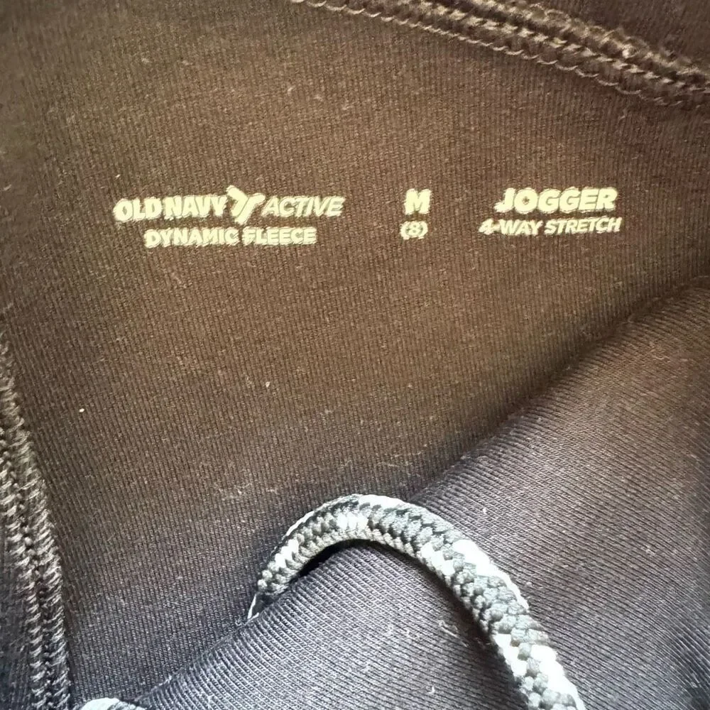 Old Navy Black Active Dynamic Fleece Pockets Pull on Pants Sz M (8) #2495
